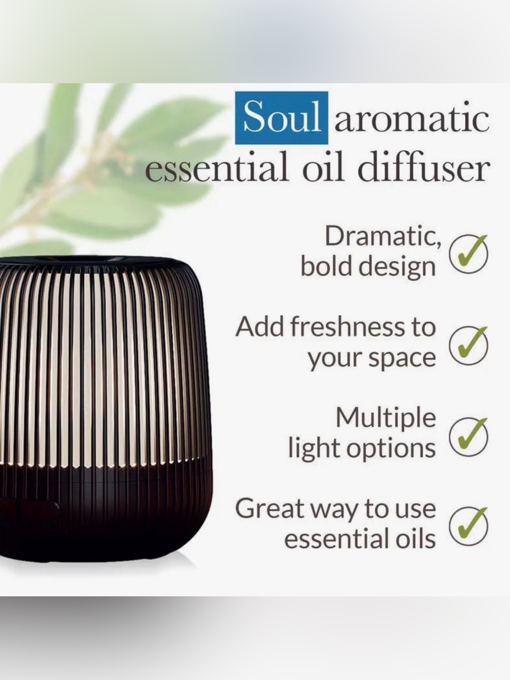 Pranarom Black Ribbed Essential Oil Diffuser - Picture 9 of 9